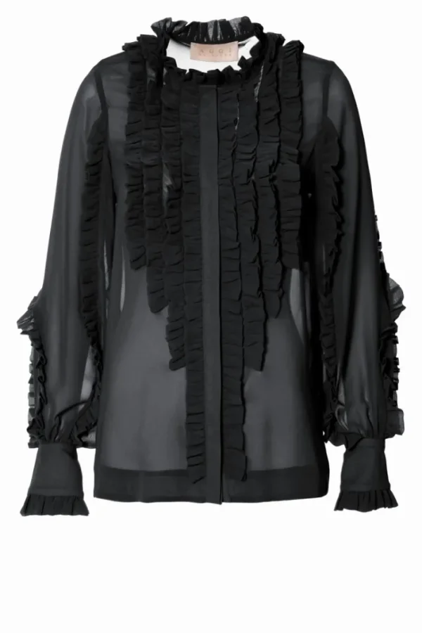 AGGI Bluzka Marley Pure Black^ Bluzki & Topy & Gorsety