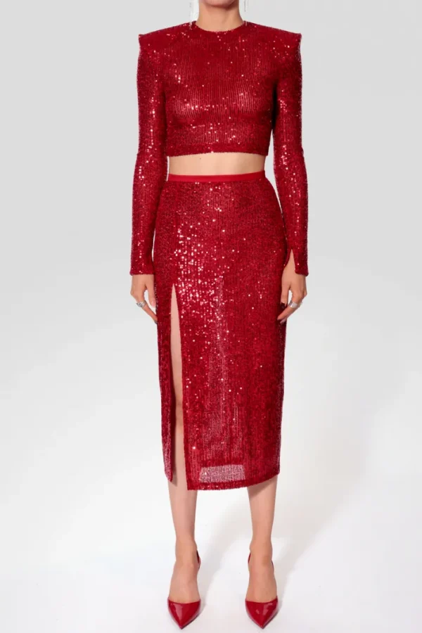 AGGI Bluzka Zoey Red Sparkle^ Bluzki & Topy & Gorsety | Love, Love