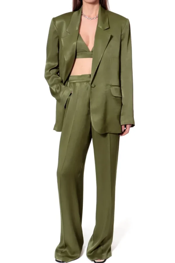 AGGI Marynarka Bellamy Satin Olive Branch^ Marynarki | Garnitury