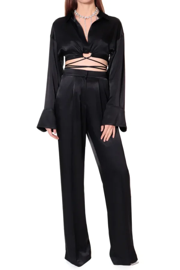 AGGI Spodnie Jessie Glossy Black^ Spodnie | Garnitury