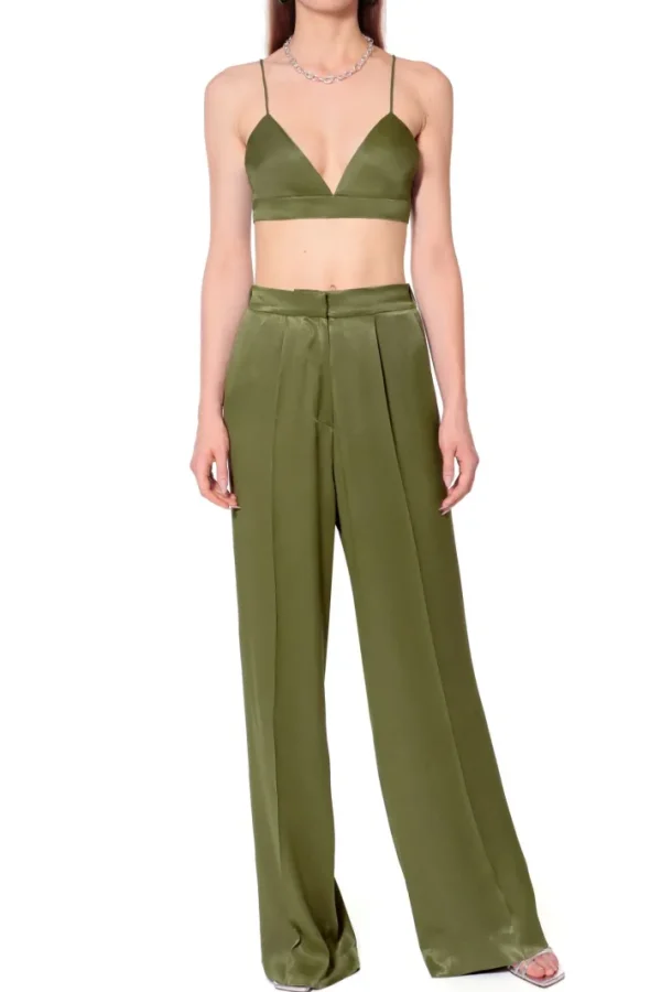 AGGI Spodnie Jessie Satin Olive Branch^ Spodnie | Garnitury