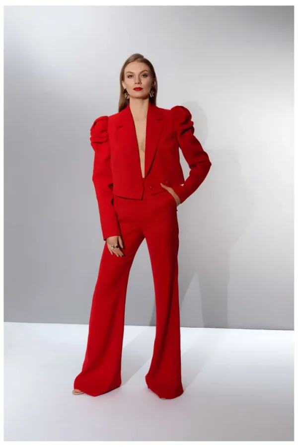 AGGI Spodnie Leontine Ribbon Red^ Spodnie | Garnitury