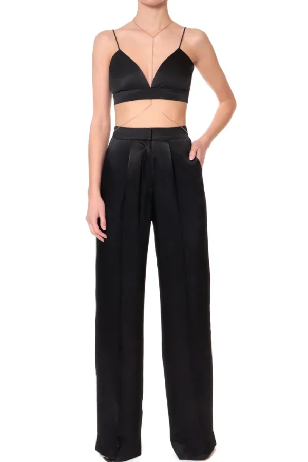 AGGI Stanik Asha Satin Glossy Black^ Bluzki & Topy & Gorsety | Garnitury