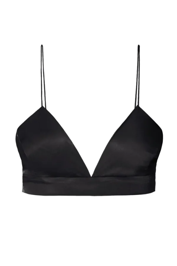 AGGI Stanik Asha Satin Glossy Black^ Bluzki & Topy & Gorsety | Garnitury