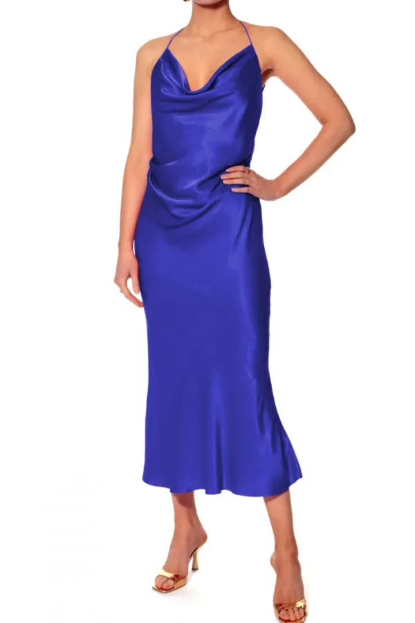 AGGI Sukienka Aurelia Satin Blue^ Sukienki