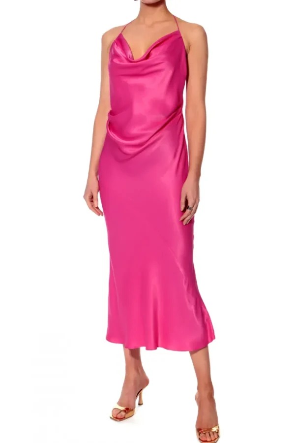 AGGI Sukienka Aurelia Satin Pink^ Sukienki