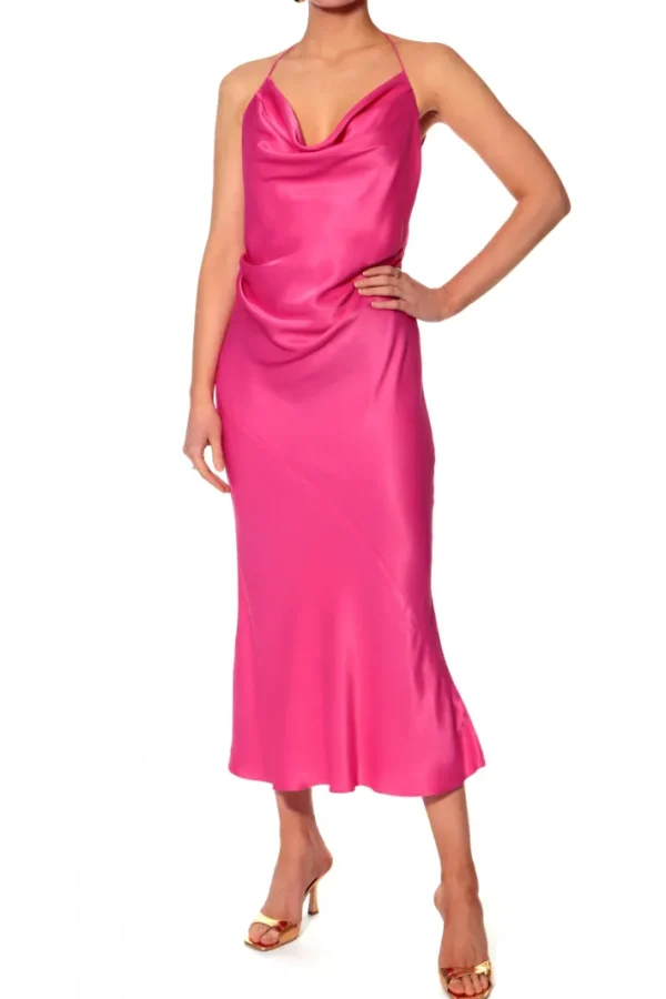 AGGI Sukienka Aurelia Satin Pink^ Sukienki