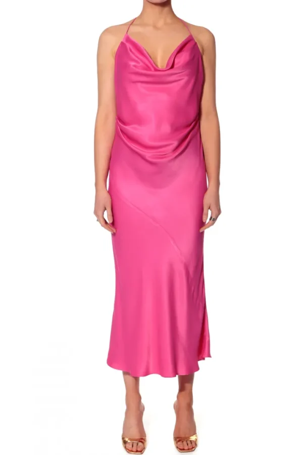 AGGI Sukienka Aurelia Satin Pink^ Sukienki