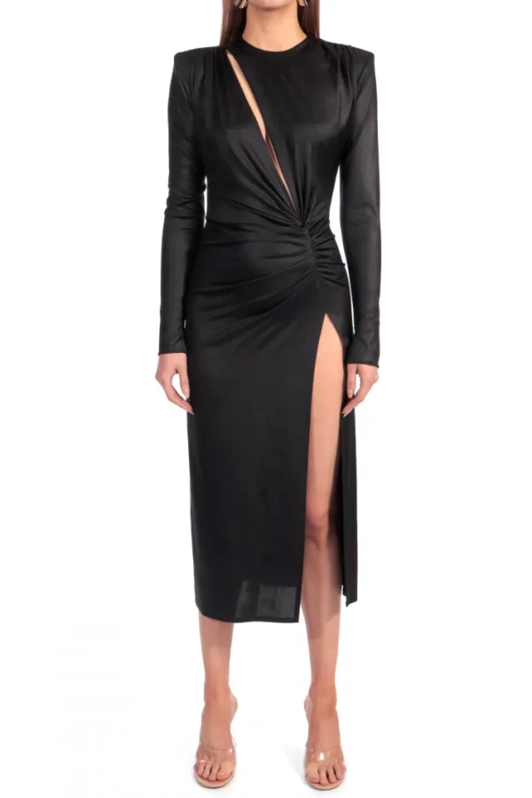 AGGI Suknia Adriana midi Power Black^ Sukienki