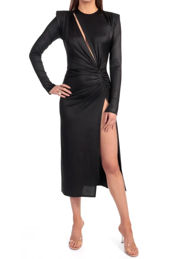 AGGI Suknia Adriana midi Power Black^ Sukienki