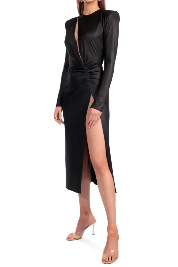 AGGI Suknia Adriana midi Power Black^ Sukienki